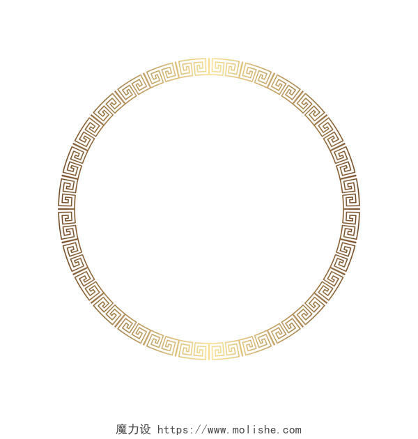 金色圆形春节新年中国风边框矢量素材
